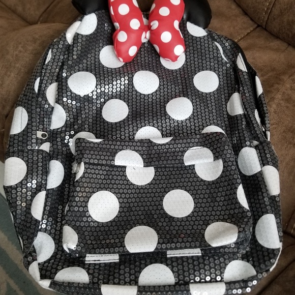 minnie mouse polka dot backpack